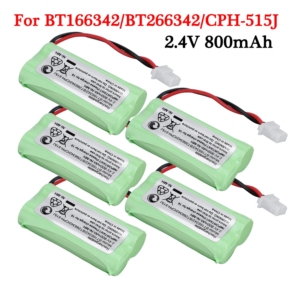 BT183342 BT283342 Cordless Phone Battery 2.4V 800mah for AT&T VTech BT166342 BT266342 BT162342 BT262342 CS6609 CS6509 LS6325