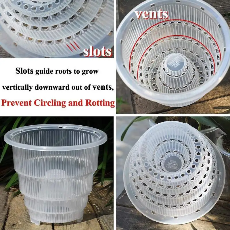 Meshpot  4/5/6 Inch Clear Orchid Pot With Holes Plastic Flower Pot Garden Planter,Excellent Drainage,Good Airflow Home Decor