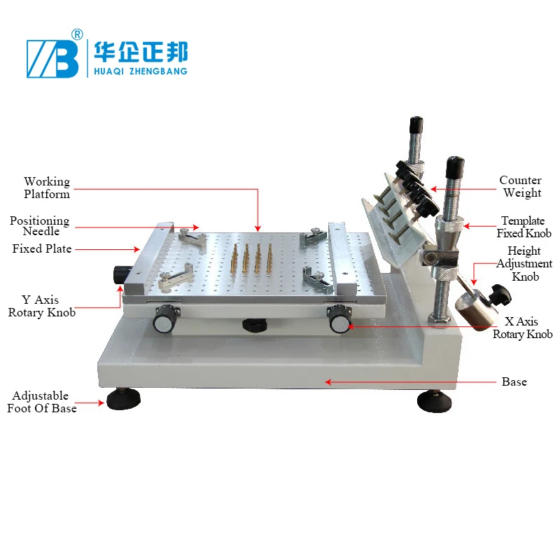 ZB3040H SMT Manual Solder Paste Stencil Printer 300x400mm Pcb Stencil Printer For Solder Paste Red Glue Printing