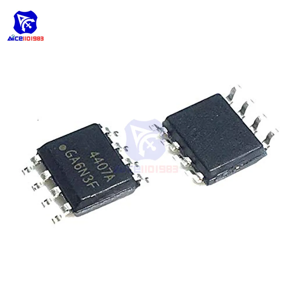 diymore 10PCS/Lot IC Chips AO4407AL AO4407A AO4407 4407A 4407 SOP8 30V 12A P-Channel MOSFET Integrated Circuits