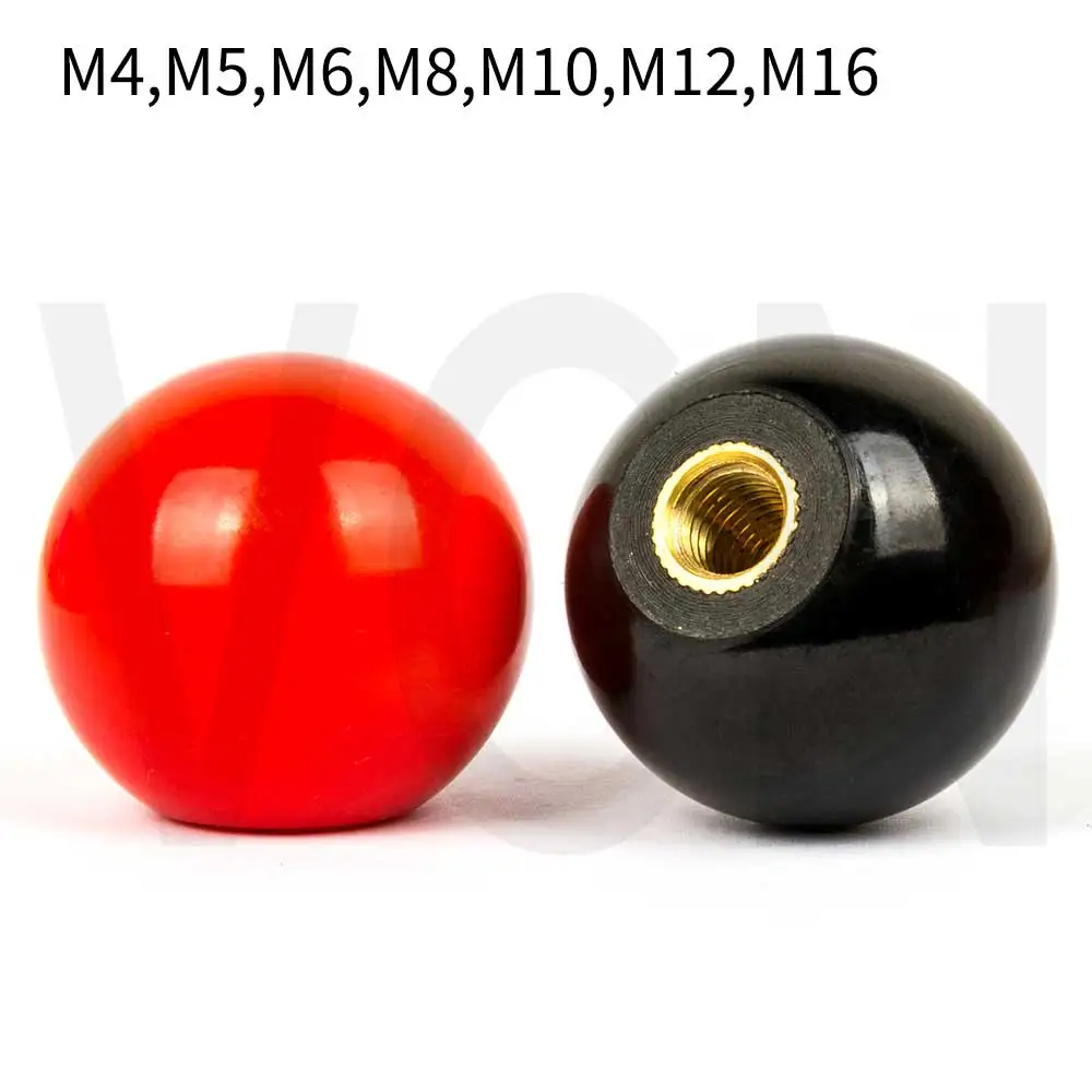 M4-M16 Black Red Round Ball Handle Ball Knobs Bakelite Lever Knob Grip Handles Of Furniture Or Machine Tool Replacement