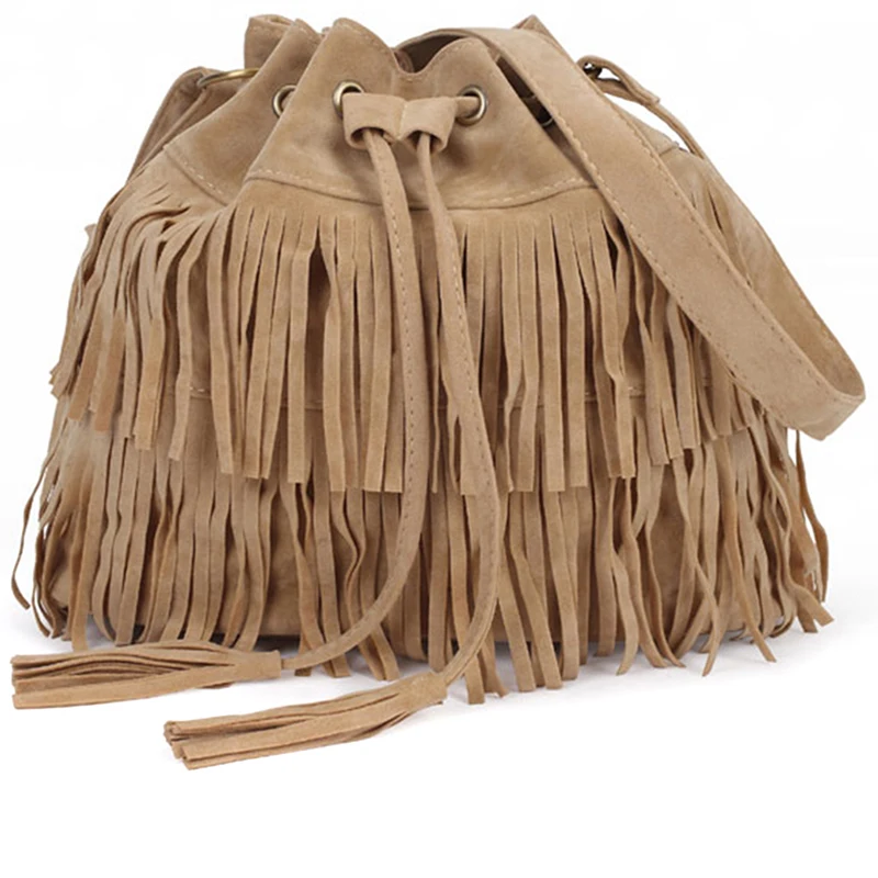 Retro Faux Fringe Women Messenger Bags Tote New Handbag Tassel Shoulder Handbags Crossbody Bag Bolsa