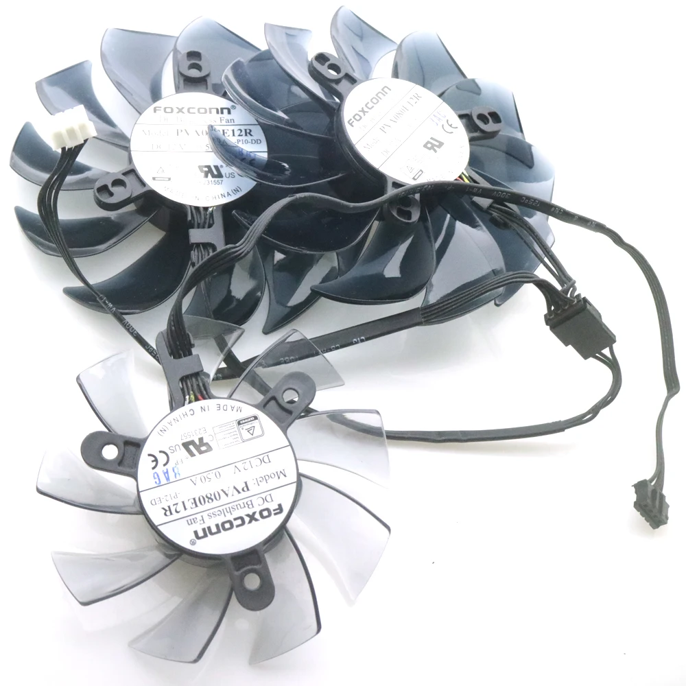 Imagem -06 - fã Vga para Rtx2060 Igame 2070 Rtx2080 Rtx2080ti Gtx1660ti Gtx1660 4pin Placa Gráfica Ventilador de Refrigeração Peças Lote Pva080e12r 12v 0.5a