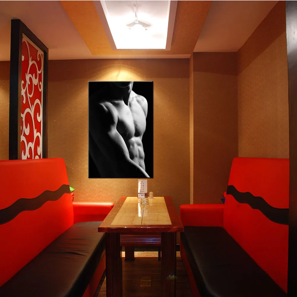 

Contemporary Wall Decor Muscular Male Poster Canvas Home Decor For Bedroom Fitness Modern Prints Artwork