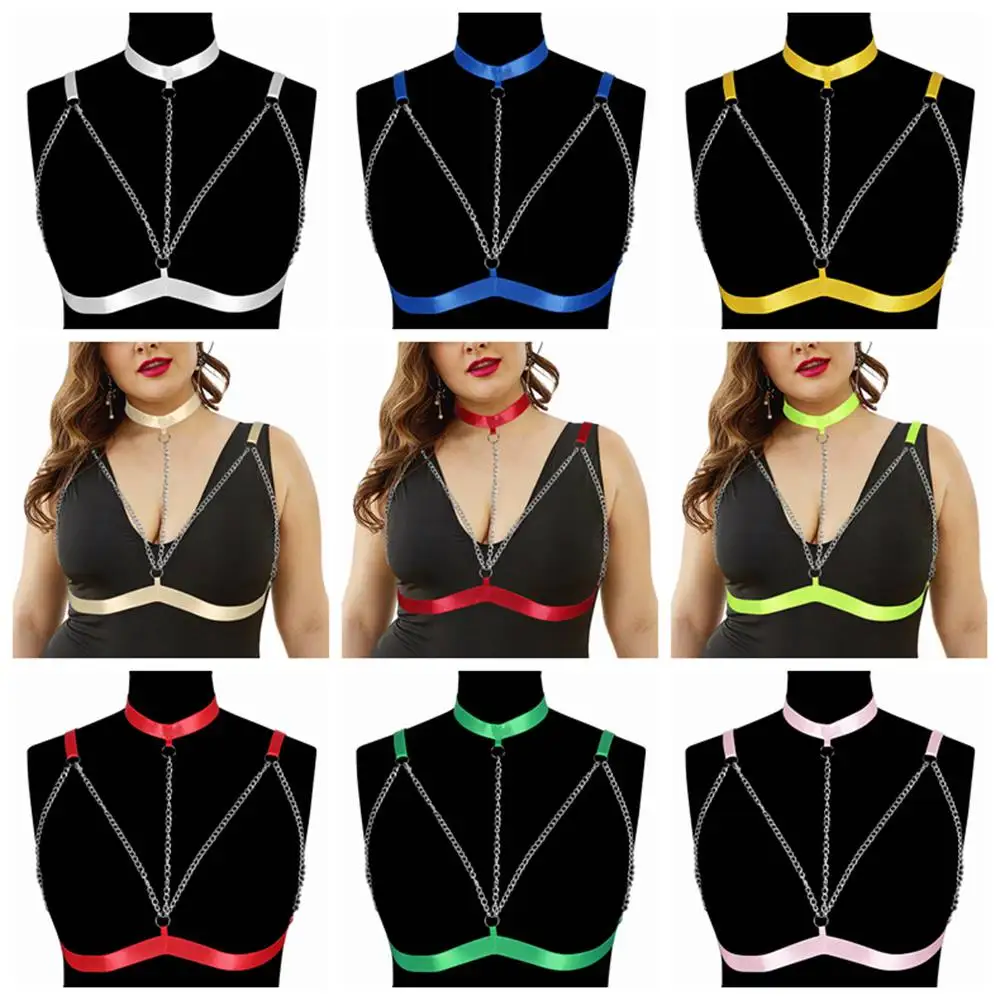 

Women Plus Size Sexy Intimate Corset Fetish Erotic Bdsm Chain Accessories Sculpture Bondage Suspender Cupless Bra Prom Rave