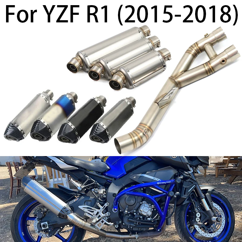 

For 2015-2020 Yamaha YZF R1 MT-10 Motorcycle Exhaust Tailpipe Front Pipe Muffler Middle Link Connect Pipe Stainless Steel