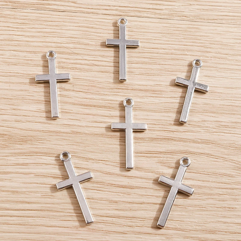 20pcs 13*27mm Gold Silver Color Alloy Cross Charms for Jewelry Making DIY Handmade Drop Earrings Pendants Necklaces Crafts Gift