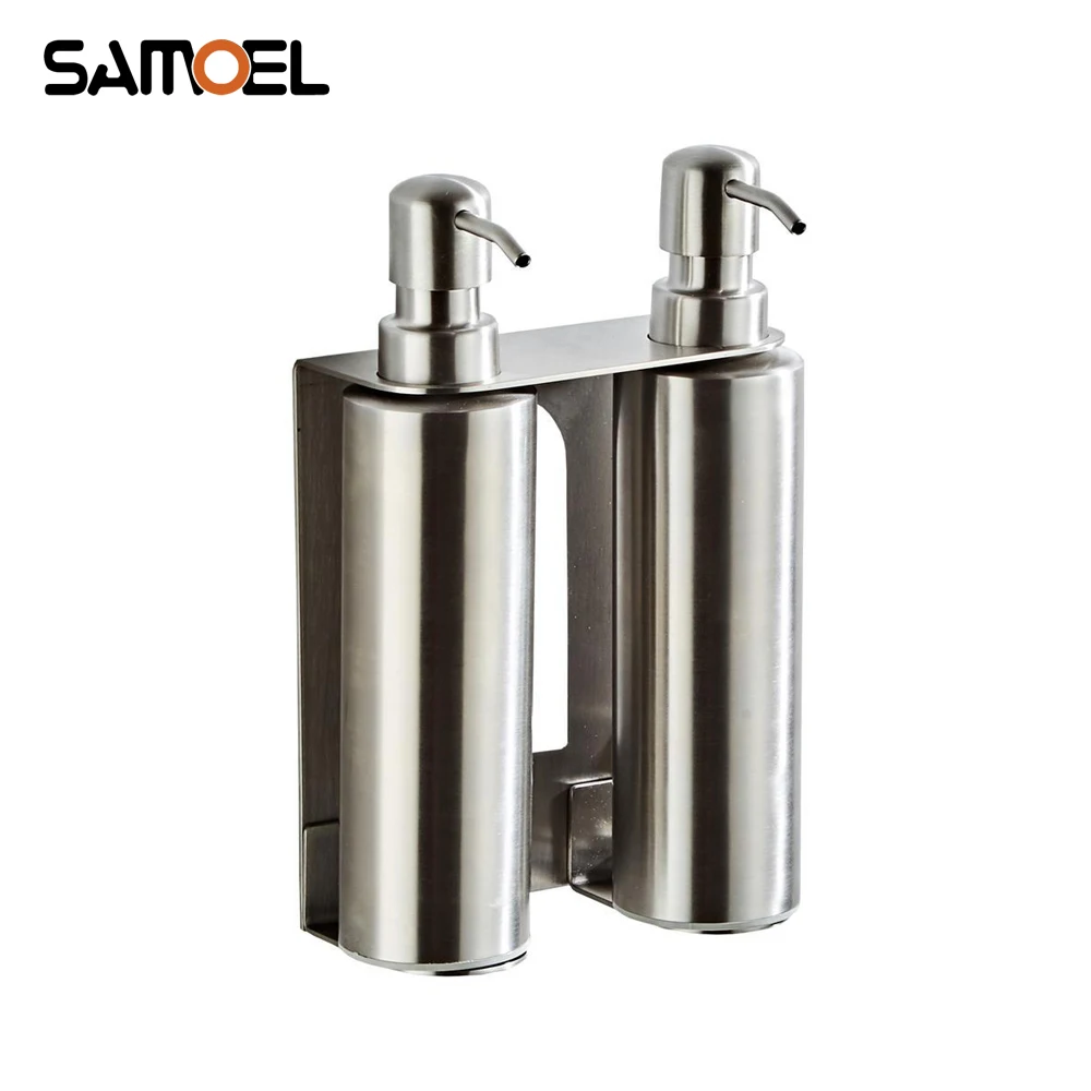 

Samoel 304 SUS Stainless Steel Wall Mounted Brushed Kitchen and Bathroom Liquid Hand Soap Dispenser SD1002