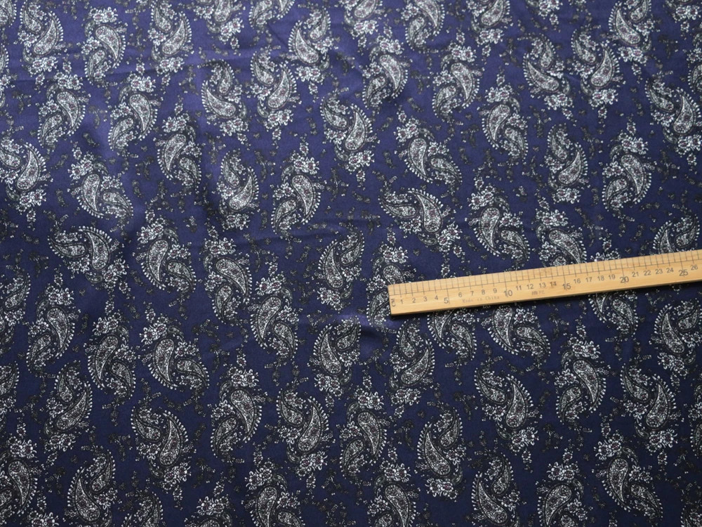 1 Meter x 1,48 Meter Retro-Paisley-Muster, weicher, seidiger Satinstoff, bedrucktes Charmeuse-Material für Futterschal – Detail 21