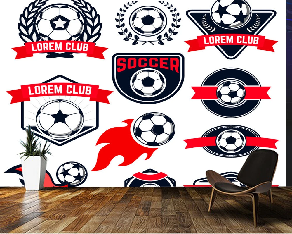 Customized papel de parede infantil, Various football logos murals for living room background home decor wallpaper