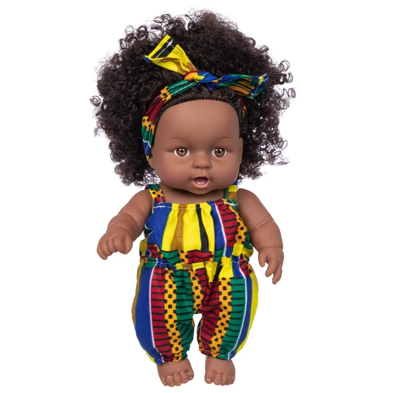 New 1pcs 25cm multi style African black baby explosion head black skin baby toy