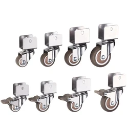 U-shaped Splint Crib Casters Cabinet with Brake Wheels Soft Rubber Swivel Caster Furniture Hardware Fittings