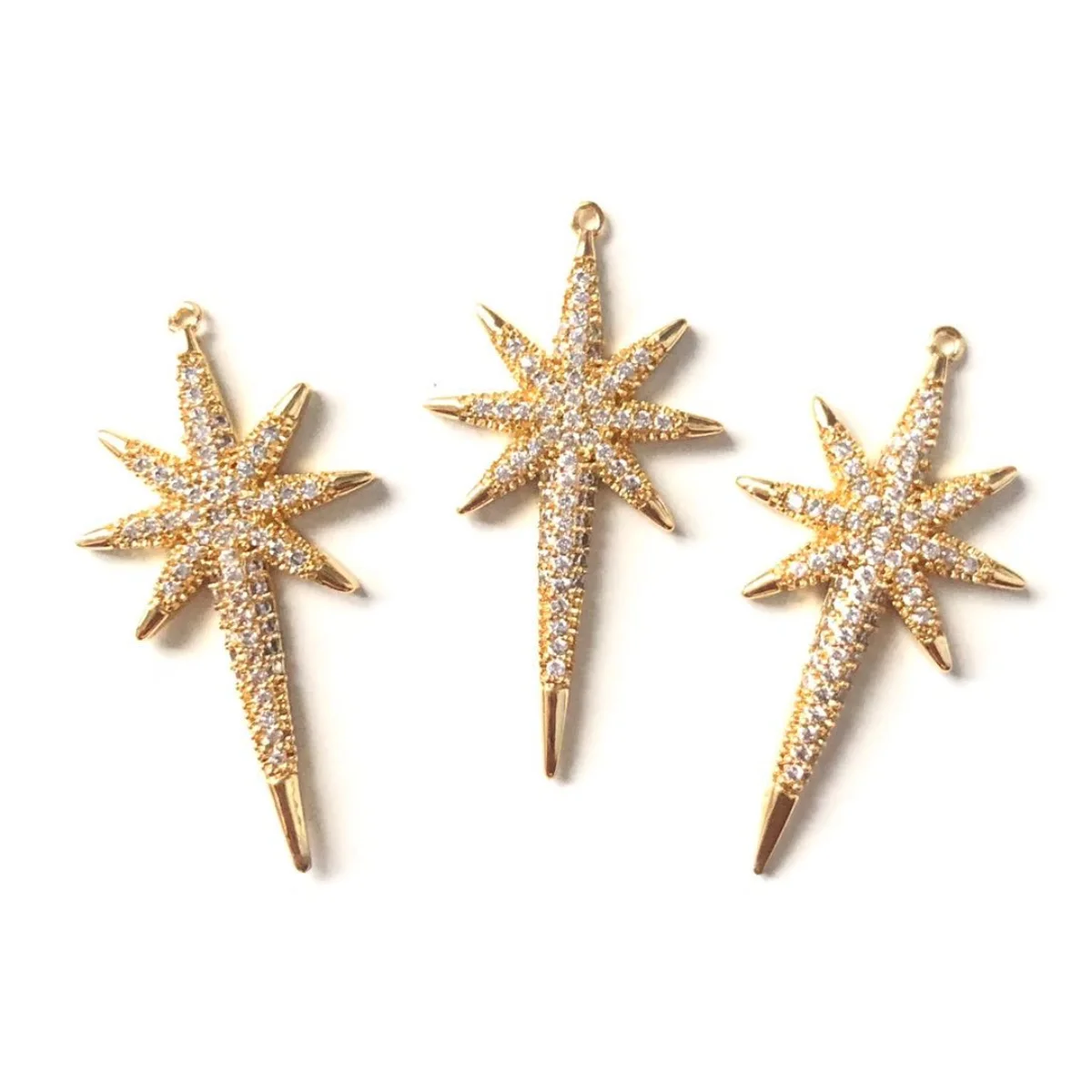 5pcs Shining Star Charms for Women Bracelet Girl Necklace Making Gold-Plated Trendy Pendant for Handmade Craft Jewelry Accessory