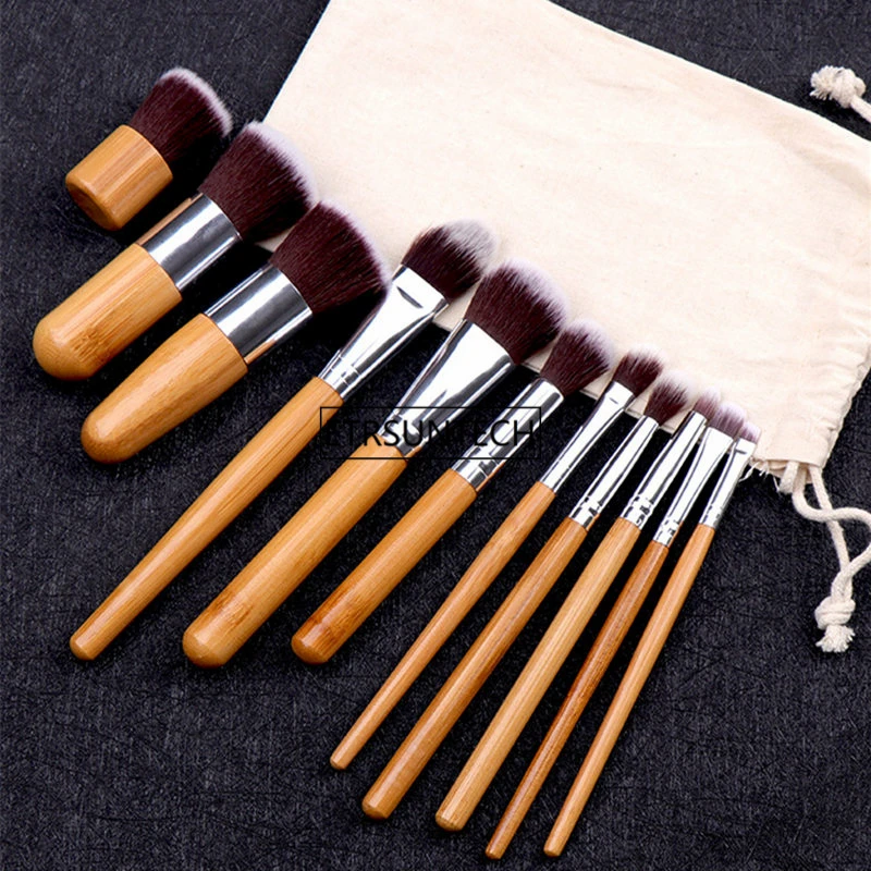 60 juegos de herramientas de maquillaje Pincel Maquiagem mango de bambú maquillaje cosmético sombra de ojos base corrector juego de brochas F3629