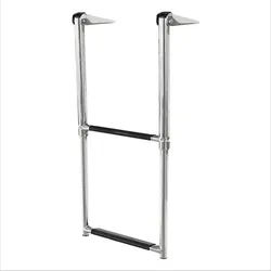 Marine 2 Steps Stainless Steel Boat Yacht Telescoping Ladder Deck Outboard Swim Platfrom