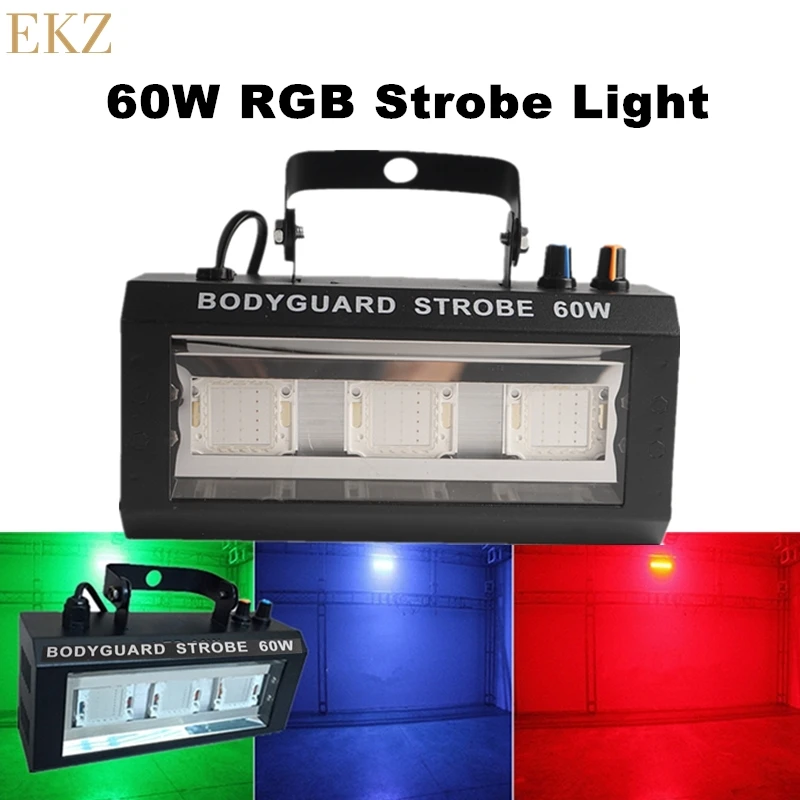 

60W RGB Strobe Light LED Flash Effect Stage Lighting Remote Auto Sound Activated For Party Bar Disco Party KTV DJ Stroboscope