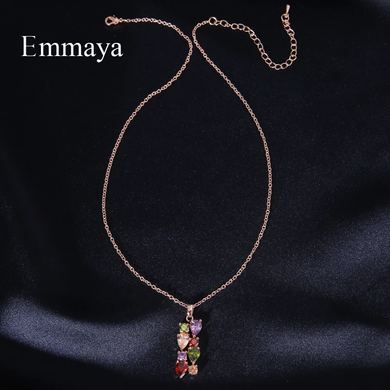 Emmaya Simple Style Double Row Zirconia Necklace For Female Fashion Decoration Bridal Party Colorful Jewelry Delicate Gift