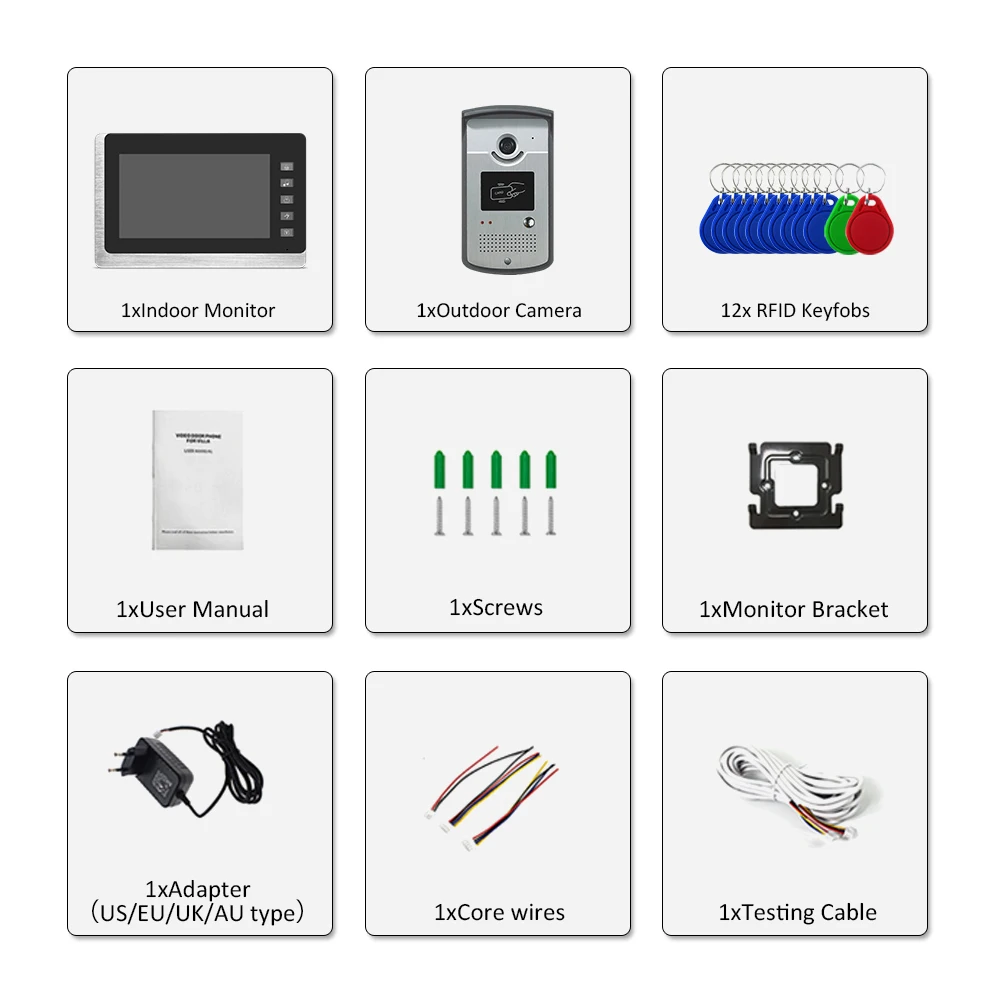 Video Door Intercom Entry System Kit WOLILIWO Wired Video Doorbell Phone Rainproof Call Panel IR Camera for Home Security