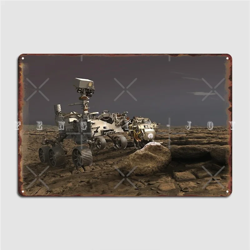 Mars Perseverance Rover Metal Plaque Poster Cinema Garage Create Club Bar Wall Decor Tin Sign Posters