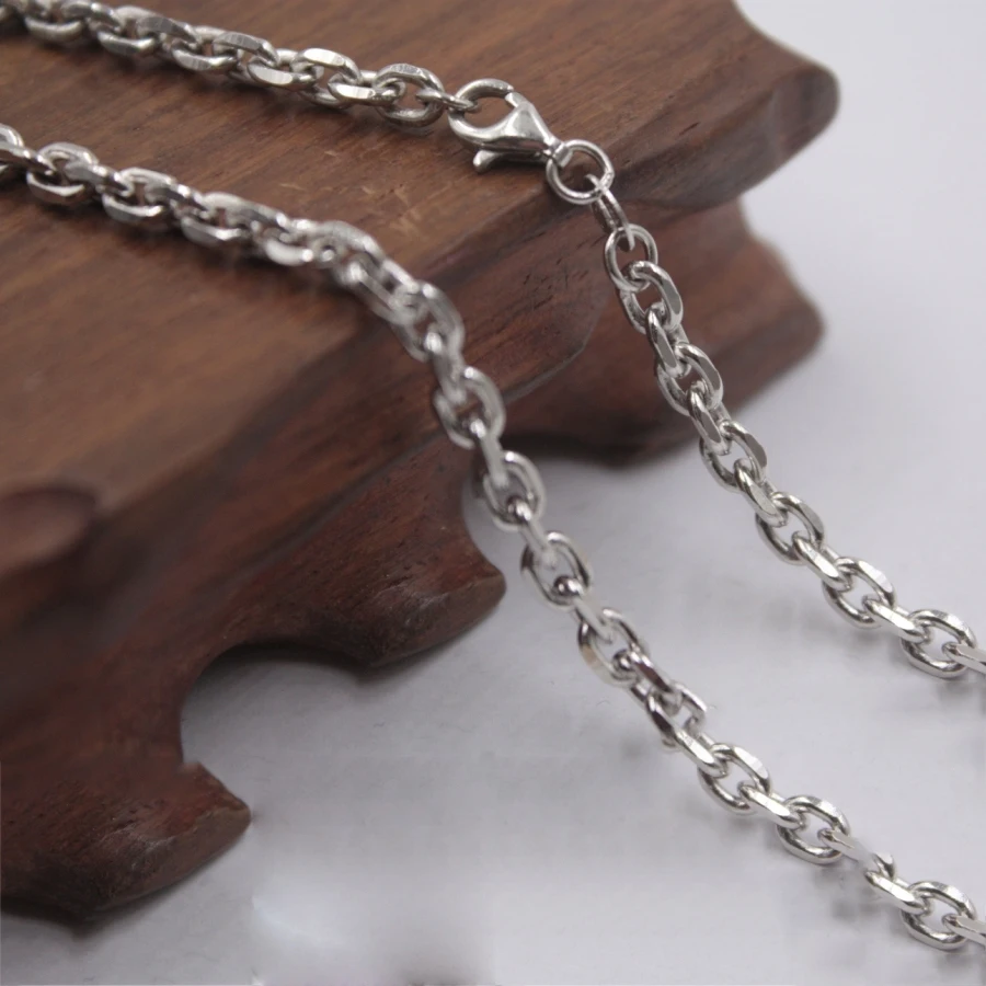 

20INCH Pure 925 Sterling Silver Necklace 4mm Cable Link Chain Necklace S925