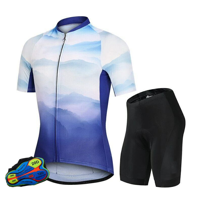 Off Road Cycling Comfortable Breathable Short Sleeve Bike Bicycle Suit With Pocket Clothing Set Padded Cycling Bib