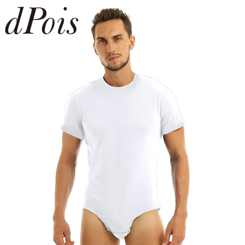 

Men Adults Babies One Piece Lingerie Round Neck Short Sleeves Press Crotch Leotard Bodysuit Romper For AB Role Players Pajamas