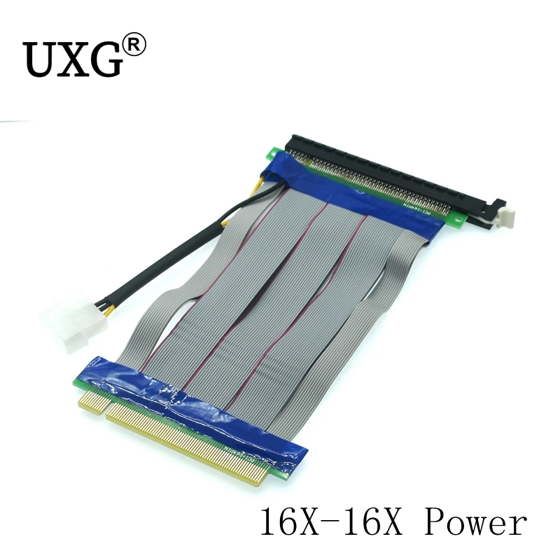 PCI-E 16X to 16X Riser Card Converter PCIe X16 Extender Flexible Ribbon Extension Cable Adapter for Video Graphics Card