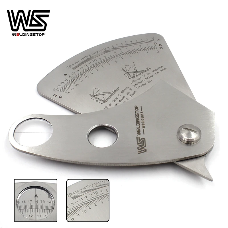 WS Fan Shape Welding Gauge Angle Height Test Ruler Welding Inspection Gage measuring tool