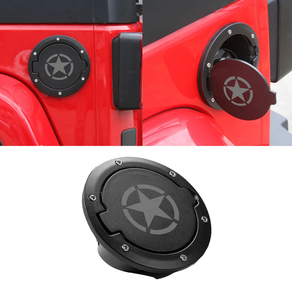 Filler Fuel Door Cover Guard Oil Gas Tank Cap Decor for Jeep Wrangler JK JKU Unlimited Rubicon Sahara X 2007-2017 Accessories