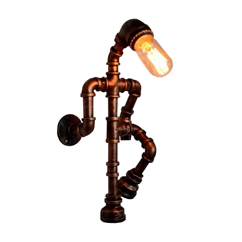 Creative Personality Robot Wall Lamp Industry Wind Pipe Loft Light Restaurant Pub Bedroom Aisle Bar Corridor Study Cafe Light