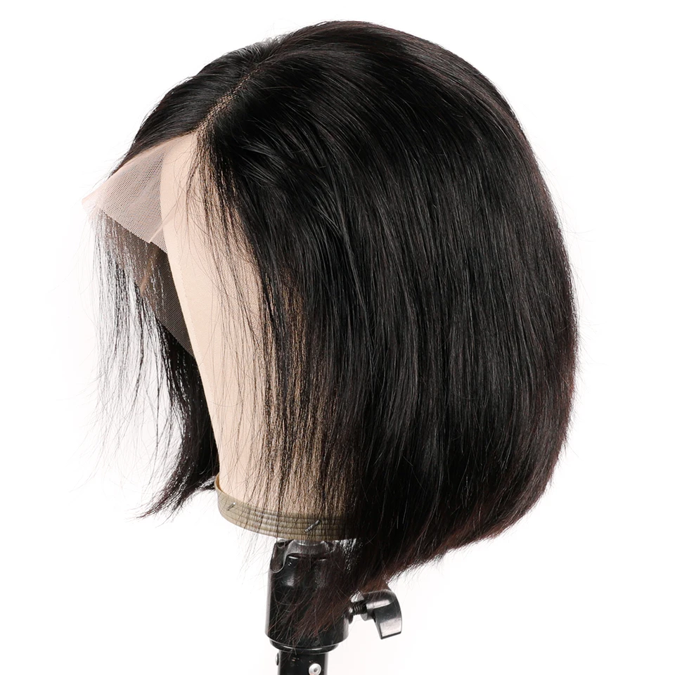 Wig Bob Pendek 13X4 Wig Rambut Manusia Renda Depan Lurus untuk Wanita Sebelum Dipetik 4X4 Wig Penutupan Renda Wig Renda Transparan