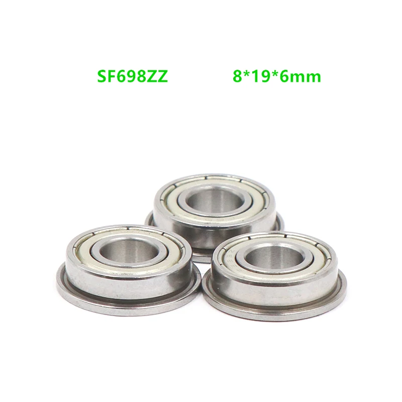 

50pcs/lot stainless steel Flanged bearing SF698ZZ 8*19*6 miniature flange deep groove ball bearings SF698 -2Z 8x19x6 mm