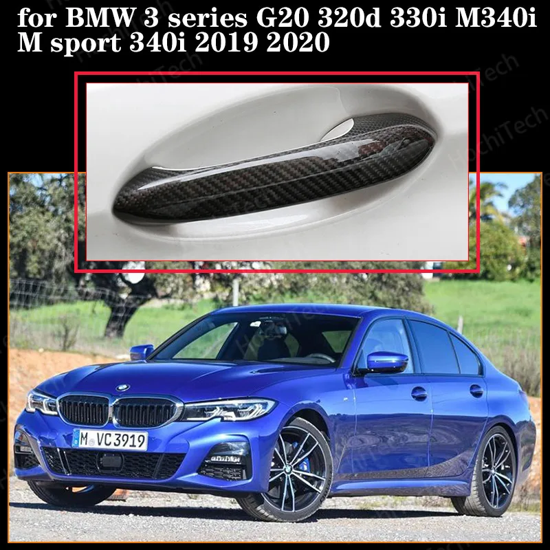 

for BMW 3 series G20 320d 330i M340i M sport 2019 2020 Car-Styling Exterior Door Handle Pull 100% Real Carbon Fiber Cover Decor