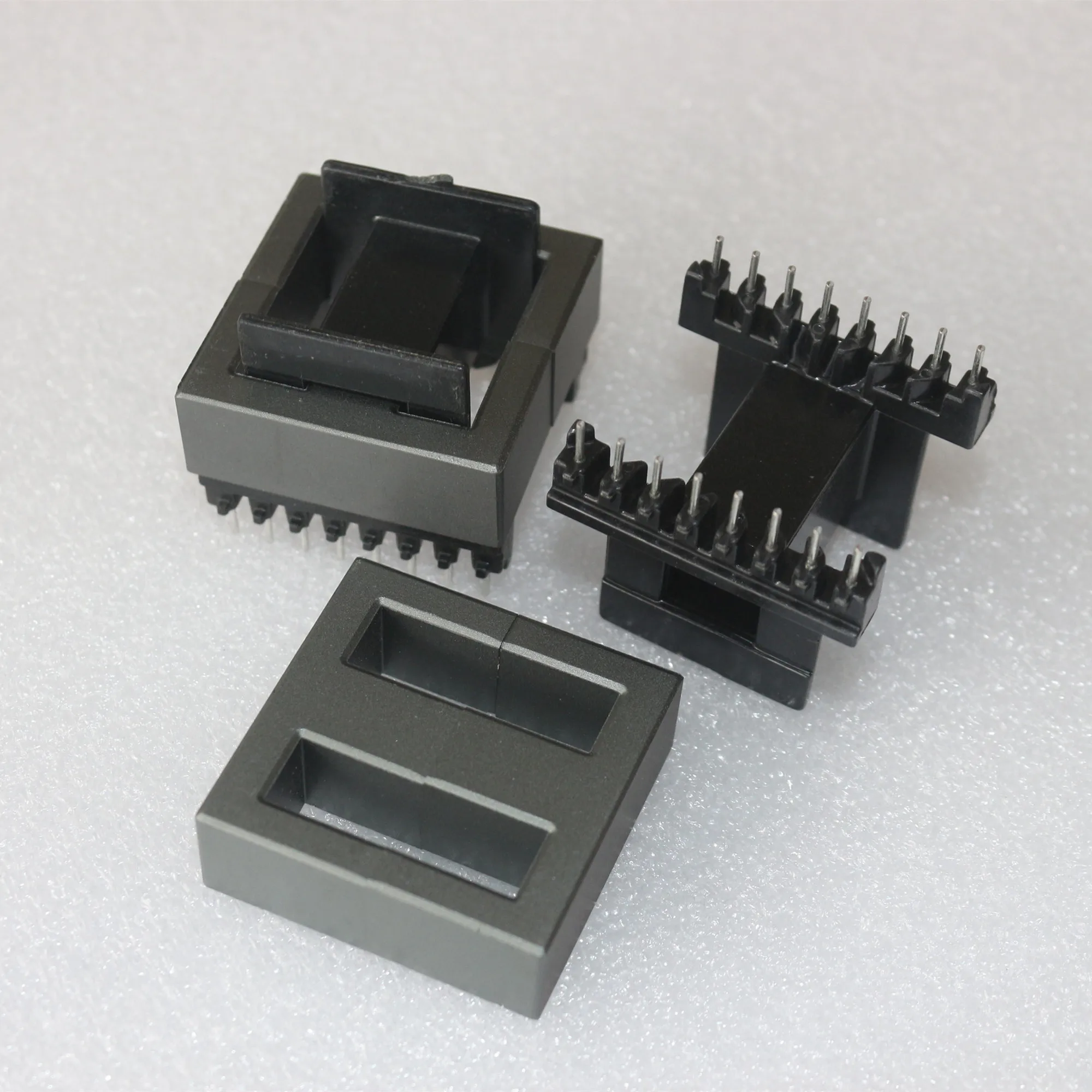 1 Set EE Type Transformer Ferrite Magnetic Core Coil Former Horizontal  EE10 EE13 EE16 EE19 EE25 EE30 EE40 4+4 5+5 7+7 Pin