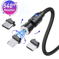 Lovebay 라이트 케이블 포함 마그네틱 휴대폰 충전기, USB C 타입 540 회전 케이블, 아이폰 12 프로 맥스 샤오미 화웨이용