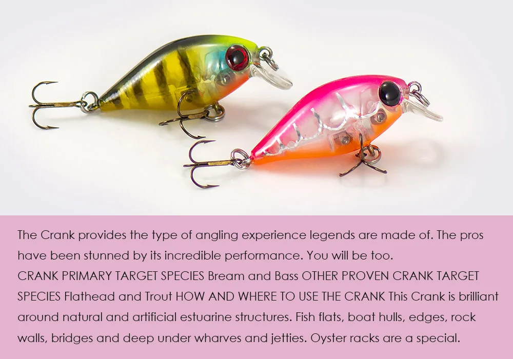 Countbass-Kurbelköder mit VMC-Haken 36 mm 1-3/8 Zoll 4 g 1/8 oz. Dive 0,4–1,2 m Hard Body Diver Angelköder Wobbler Hardbait – Detail 9