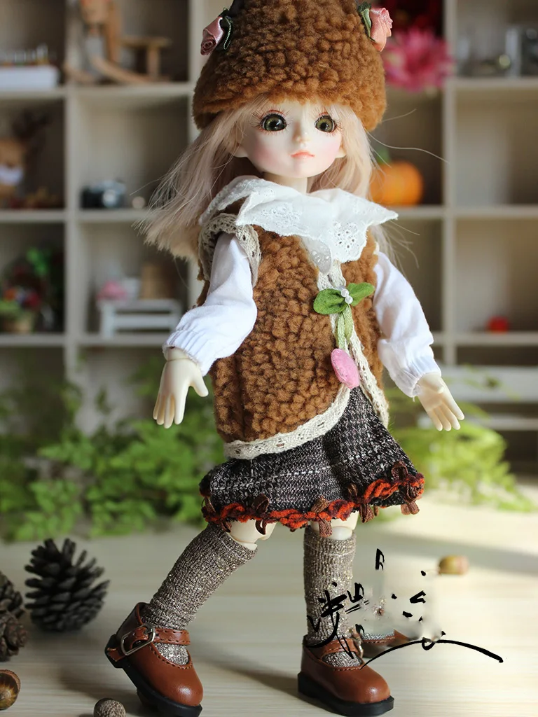 1/6 1/4 Scale BJD Clothes Vest + Shirt + Skirt + Hat Cute Outfit Set For BJD/SD YOSD MSD Doll Accessories C1036