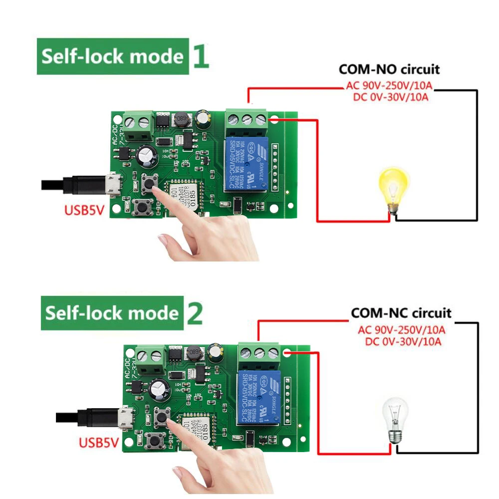 WiFi Relay Ewelink Module 5-32V DIY Switch Dry Contact Output Inching/Selflock Working Modes APP/Voice/LAN Control Smart Home