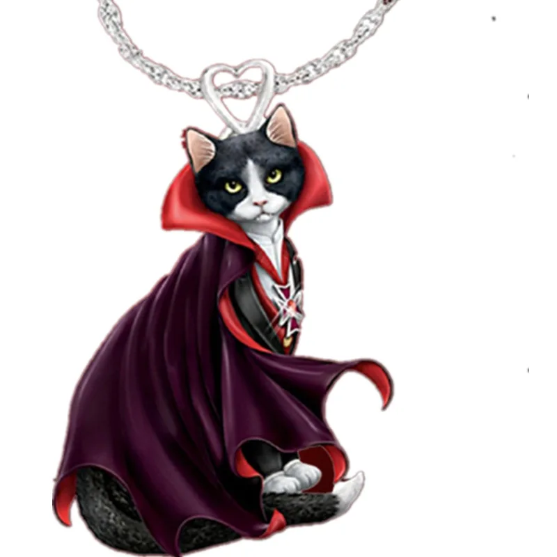 2024 Men's Woman's Necklace Gold Jeweler Gothic Black Cat Love Necklace Pendant With Magic Cloak Korean Fashion Collar Joyero