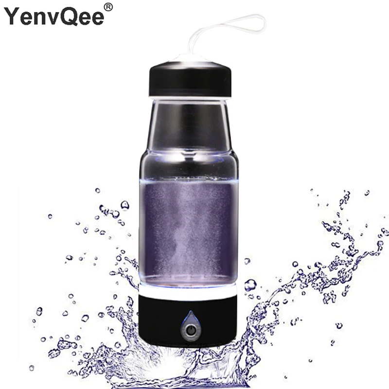 420ML Draagbare Rich Waterstof Generator Cup Water Filter Ionisator Pure H2 Waterstof alkaline Fles Elektrolyse Drinken Waterstof