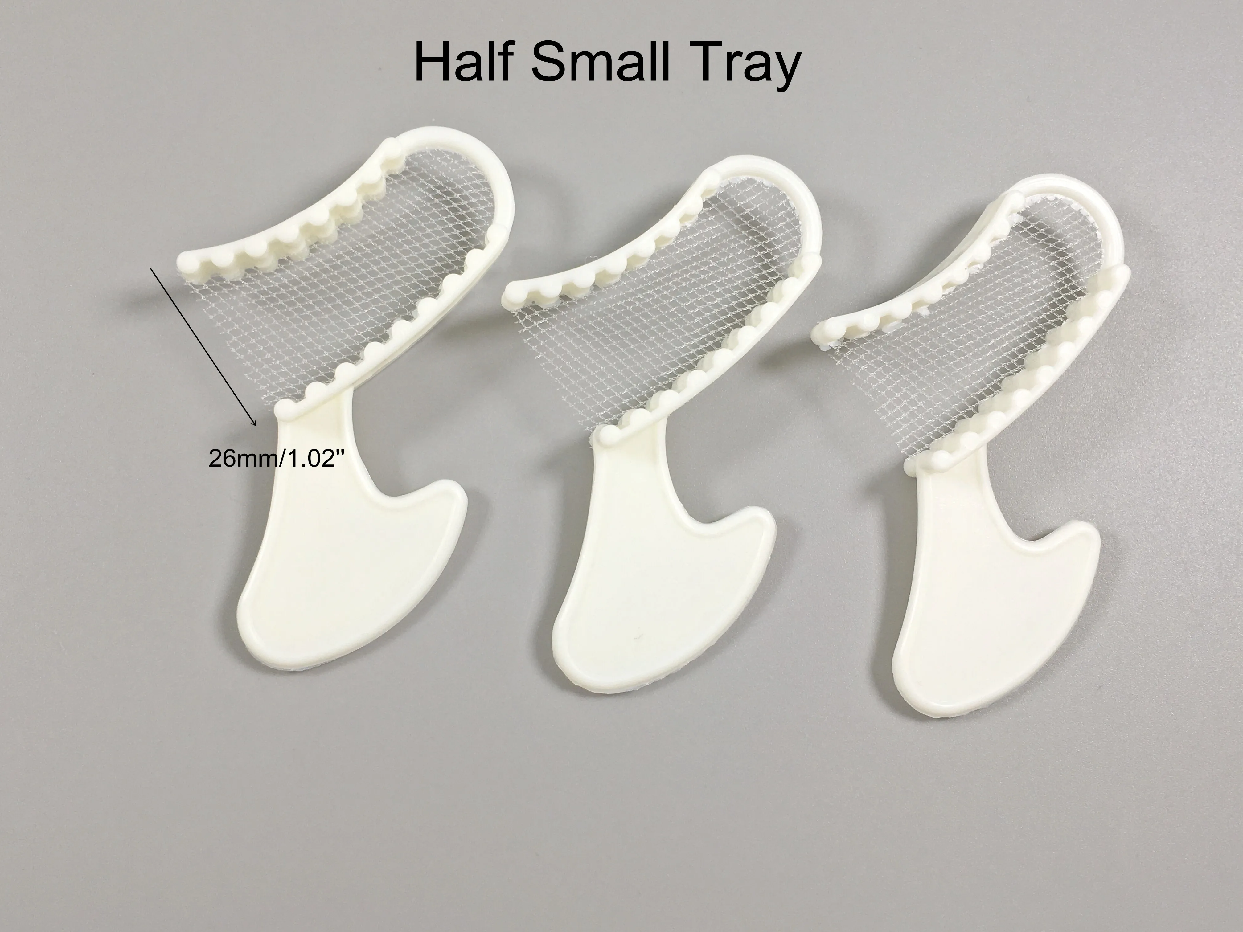 Dental Disposable Impression Bite Registration White Quadrant Tray With Net