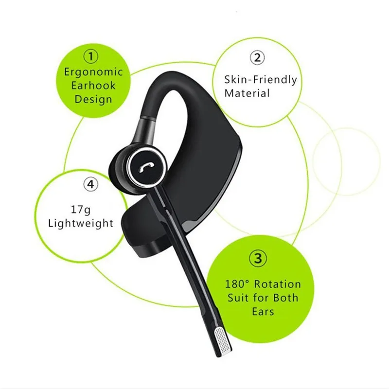 Rotatable Headset Sport Earphone Drive Earpiece Headphone with Mic for iPhone 12 11 X XS XR 8 7 6S Samsung LG Android