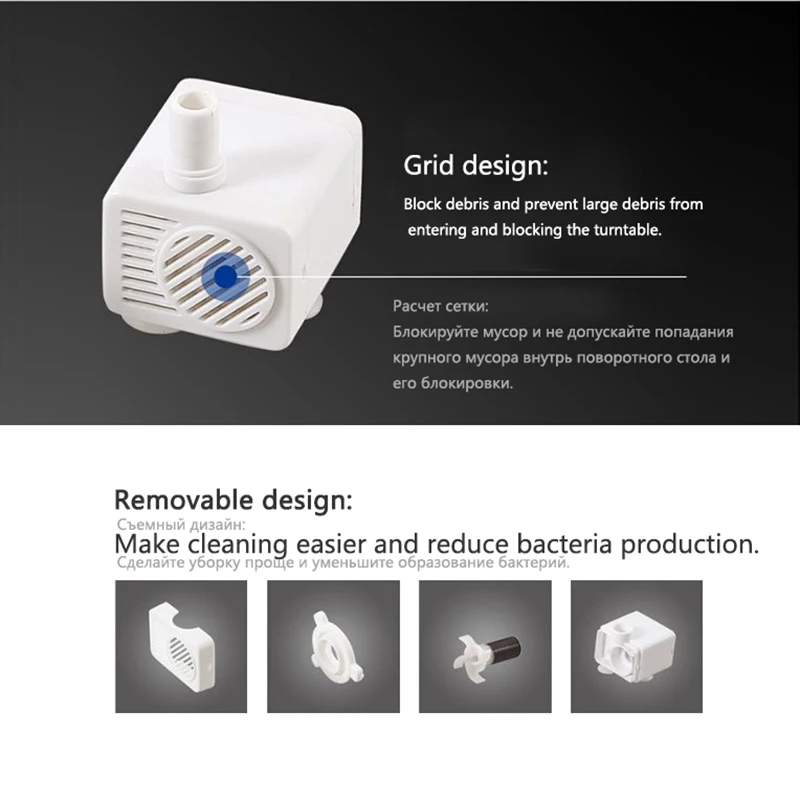 Water Pump Cats Dog Drinking Fountain Bowl Brushless Submersible pump Auto Drinker Accessories For Xiaomi Cat Drink Pump LED