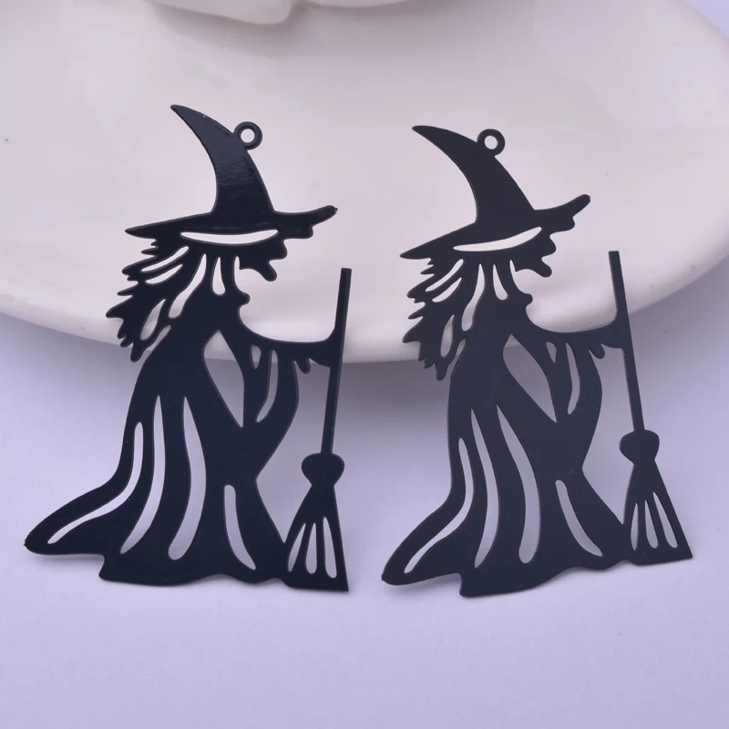 30 Stück AA3594 33*50mm Halloween Schmuckzubehör Hexenanhänger Zauberer-Anhänger Große Ohrring-Accessoires – Detail 7