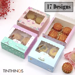 20/50PCS Wedding Gift Cardboard Box With Window Candy Cookie Box Packaging Birthday Event Party Decoration Flower Flamingo