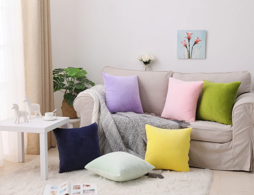 Großer gepolsterter Bezug aus Plüsch, quadratisch, nordische Dekoration, langer Kissenbezug, Sofa, Bett, Heimdekoration – Detail 1