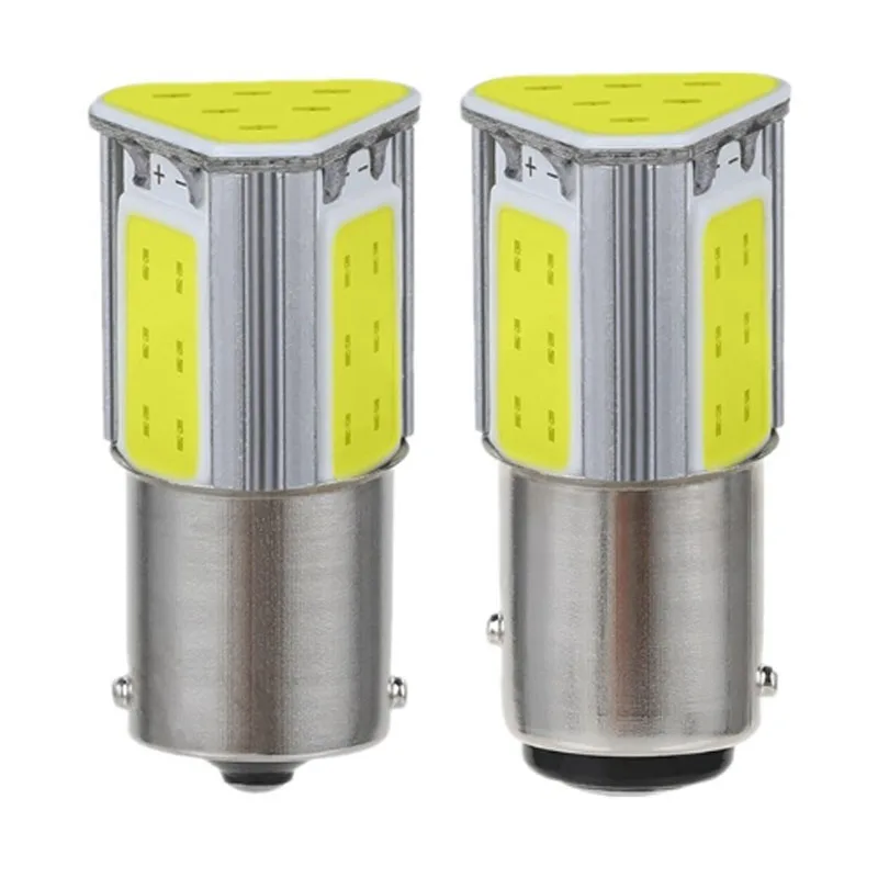 

20 шт. S25 1156 BA15S 1157 BAY15d COB Автомобильный светодиодный указатель поворота, стоп-сигналы, лампа резервного парковочного заднего фонаря, белый, красный, желтый, синий, 12 В постоянного тока