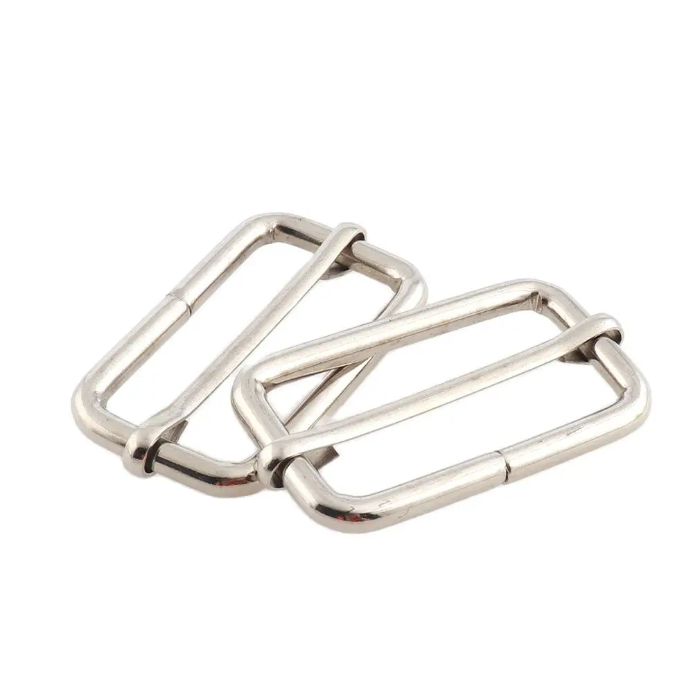 39mm RectangleSilver Metal Slides Tri-glides Wire-formed Roller Pin Buckles Strap Slider Adjustable DIY Leather Craft Buckle