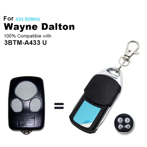 Wayne Dalton 3BTM-A433u 차고 문 원격 제어 433MHz 372MHz 롤링 코드 게이트 오프너 무선 송신기 복사기