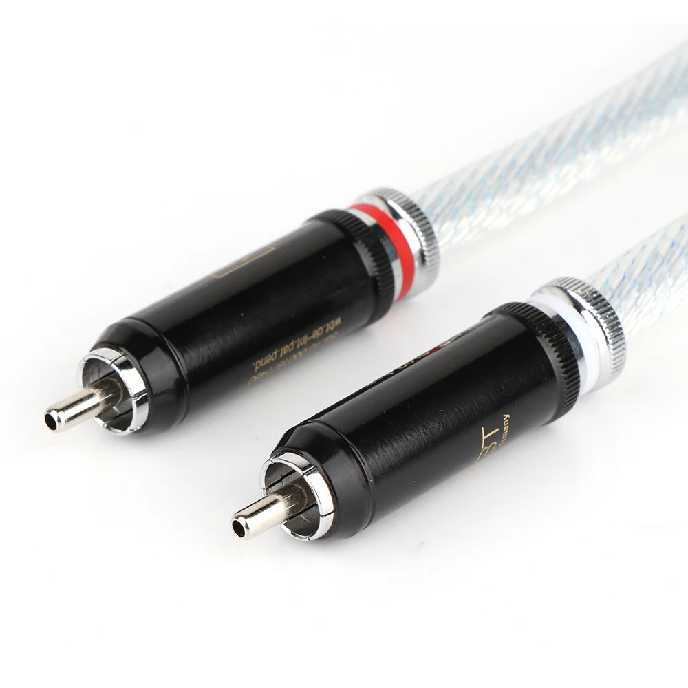 X410 Pair 5N OCC Single Crystal Silver Plated Cable With Rhodium Plated RCA Plug Audiophiles Audio Cable